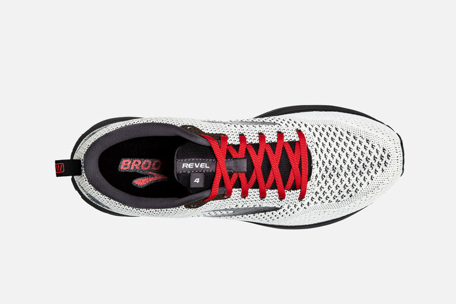 Brooks Revel 4 Road Löparskor Herr - Vita/Svarta/Röda - 9542-BLFKX